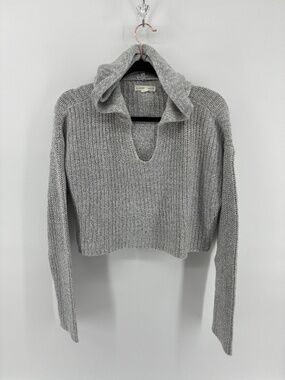 Aeropostale Gray Cropped Hoodie Sweater